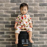 Disney ディズニー 長袖前開きプレオール スタイ付き Mr.インクレディブル ナチュラル×70-80cm