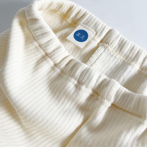 COJIKA 10分丈デイリーパンツ 裏シャギー テレコ無地 ホワイト&times;90cm ベビーザらス限定