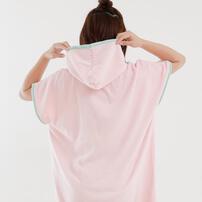 バスローブポンチョ（ピンク）(ピンク×M-L)