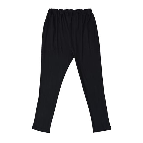 ルームパンツ スムース ウエストアジャスター付き ブラック&times;L-LL