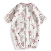 2WAYドレスオール フリース ウサギ柄 ピンク×50-60cm