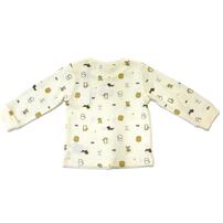 【ベビー×ペットコレクション】長袖Tシャツ ワッフル 犬総柄 ナチュラル×80cm