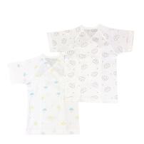 短肌着 わんこ×雨傘柄 2枚組(ホワイト×50-60cm) ベビーザらス限定