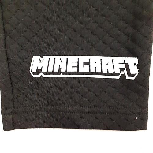 マインクラフト 長袖パジャマ 裏綿ダイヤキルト 総柄丸首 グリーン×130cm