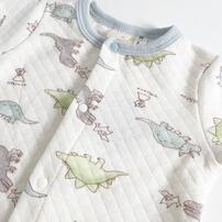 長袖カバーオール ニットキルト 恐竜柄 ベージュ×70cm ベビーザらス限定