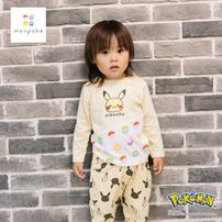 monpoke モンポケ 長袖Tシャツ 切替 ピカチュウ イエロー×80cm