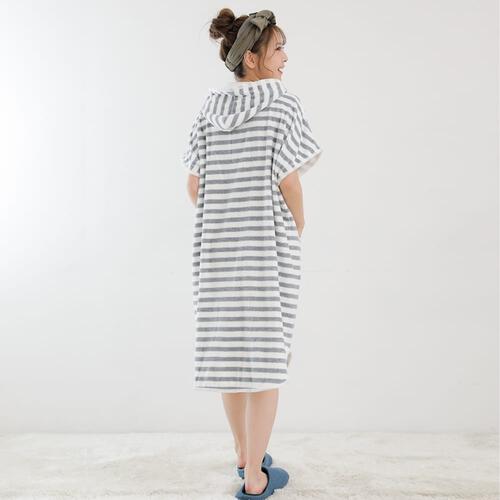 バスローブポンチョ（グレー）(グレー×M-L)