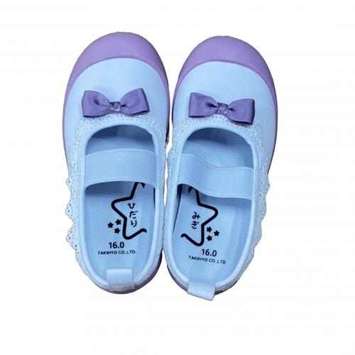 リボン フリル 上履き パープルx17cm ベビーザらス限定