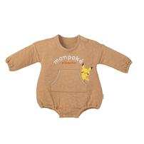 monpoke モンポケ 長袖ロンパース レギンス付き ミディアムベージュ×80cm