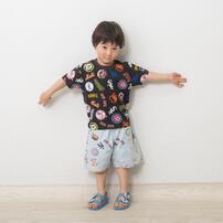 MLB 総柄 デニムハーフパンツ サックス&times;95cm ベビーザらス限定