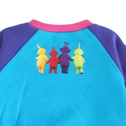 【テレタビーズ】長袖ダルマボディスーツ ラグラン ブルー×80cm