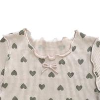 長袖シャツ肌着 2枚組 リブメロー ハート ピンク×80cm ベビーザらス限定