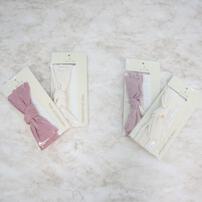 RAT-A-TATR ラッタッター キッズヘアバンドセット 2本組 ジャガード レース ナチュラル