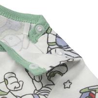 ディズニー トイストーリー 半袖ボディスーツ 総柄 バズ ホワイト&times;80cm