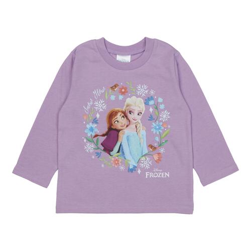 Disney ディズニー アナと雪の女王 長袖Tシャツ 天竺 パープル×95cm ベビーザらス限定