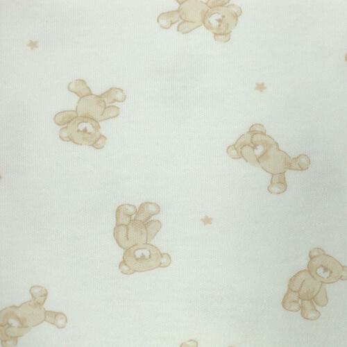 半袖ロンパース肌着 2枚組 保湿スムス くま ホワイト&times;80cm