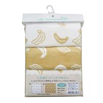 6重織ガーゼハンカチ 3枚組 バナナ柄 ベビーザらス限定