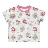 ディズニー 半袖パジャマ プリンセス 総柄 腹巻付き ピンク&times;110cm 