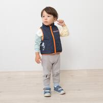 SNOOPY スヌーピー ロングパンツ ワッフル グレー×80cm