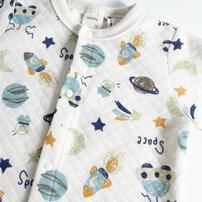 長袖カバーオール ニットキルト 宇宙柄 アイボリー×80cm ベビーザらス限定