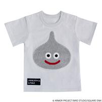 ドラクエベビー＆キッズ 半袖Tシャツ サガラ刺繍 メタルスライム グレー&times;90cm