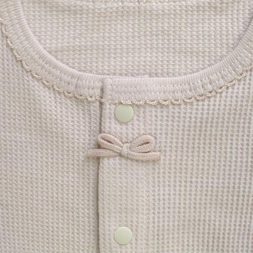 長袖前開きロンパース肌着 2枚組 ワッフル イチゴ ピンク×70cm ベビーザらス限定