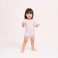 長袖前開きロンパース肌着 2枚組 ワッフル ハート グレー&times;70cm ベビーザらス限定