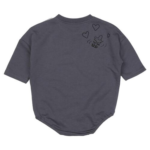 SNOOPY 長袖ボディースーツ スヌーピー チャコール×70-80cm ベビーザらス限定