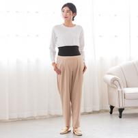 らくちんタックパンツ ベージュ M-L