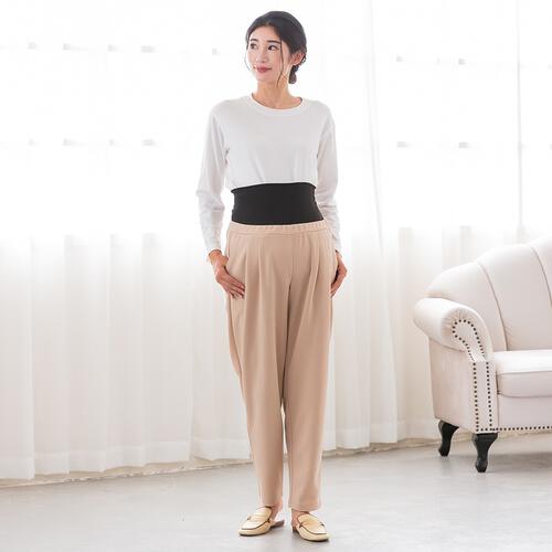 らくちんタックパンツ ベージュ M-L