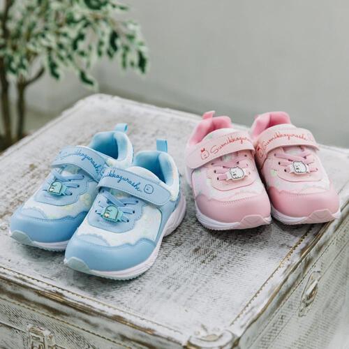 すみっこっぐらし スニーカー モチーフ付き(サックス×18cm)