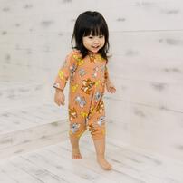 TOM and JERRY  長袖前開きプレオール スタイ付き トムとジェリー オレンジ&times;60-70cm