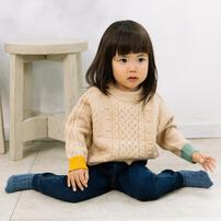 ベビーザらス限定　RAT-A-TATR ラッタッター ケーブルニット(ベージュ&times;95cm)