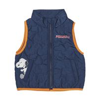 SNOOPY スヌーピー ベスト 中わたキルト ネイビー×90cm