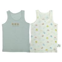 2枚組涼感袖なしシャツ肌着 シースルー くま&times;ぞう パステルブルー&times;80cm ベビーザらス限定