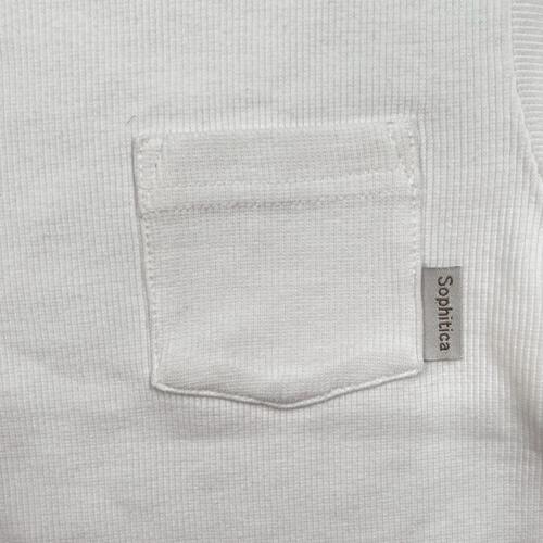 sophitica ワッフル長袖 デイリーTシャツ ホワイト&times;90cm