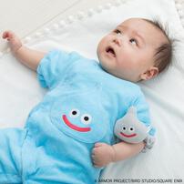 ドラクエベビー＆キッズ 半袖フィットオール スライム メタルスライムのラトル付き(ブルー&times;60-70cm)