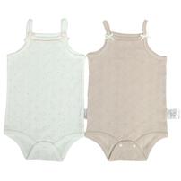 2枚組袖なしロンパース肌着 ドット ホワイト&times;80cm ベビーザらス限定