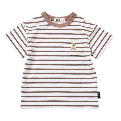 POLO BCS 半袖ボーダーＴシャツ ブラウン&times;80cm ベビーザらス限定