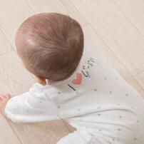 長袖ちびオール ベロア アイラブじーじぃ刺繍 ホワイト×60-70cmベビーザらス限定