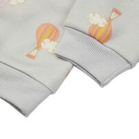 SNOOPY スヌーピー 長袖デイリートレーナー 起毛 くも気球総柄 グレー×80cm ベビーザらス限定