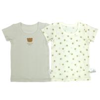 半袖シャツ肌着 2枚組 ワッフル くま×はち グレー×100cm ベビーザらス限定