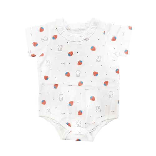 miffy ミッフィー キャミソール付き半袖ロンパース 総柄メッシュ サッカー ピンク&times;70cm  ベビーザらス限定