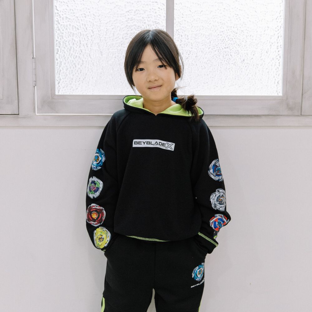 BEYBLADE X 長袖パーカー ベイブレード エックス ブラック×160cm