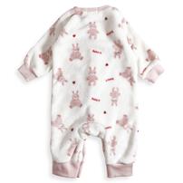 長袖カバーオール フリース ウサギ柄 ピンク×70cm