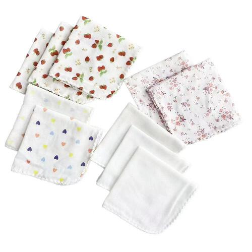 10枚組ガーゼハンカチ ピンクセット ピンク&times;フリー  ベビーザらス限定