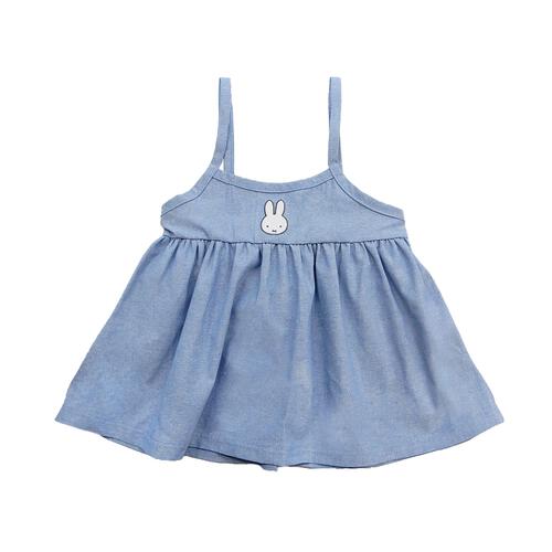 miffy ミッフィー キャミソール付き半袖ロンパース 総柄メッシュ シャンブレー サックス&times;80cm ベビーザらス限定