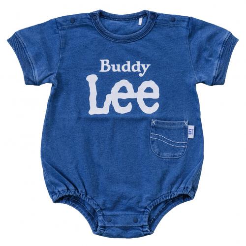 BUDDYLEE 半袖ボディスーツ インディゴ染め ブルー&times;80cm