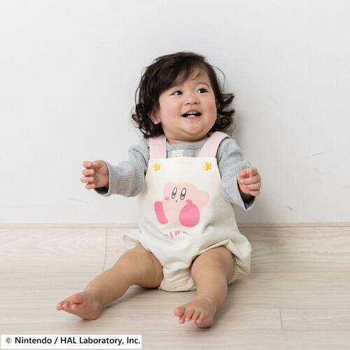 星のカービィ 吊りブルマ 裏毛 ホワイト&times;70-80cm ベビーザらス限定