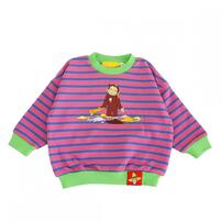 【Universal &times; chimajiro0730さん】 おさるのジョージ ボーダートレーナー パープル&times;120cm